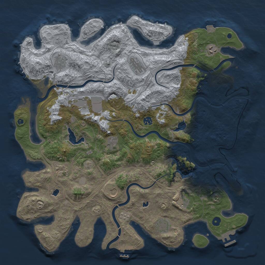 Rust Map: Procedural Map, Size: 4500, Seed: 1656732300, 17 Monuments