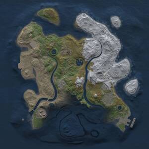 Thumbnail Rust Map: Procedural Map, Size: 3000, Seed: 987074126, 10 Monuments