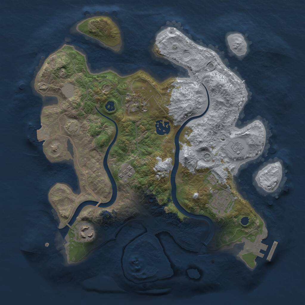 Rust Map: Procedural Map, Size: 3000, Seed: 987074126, 10 Monuments