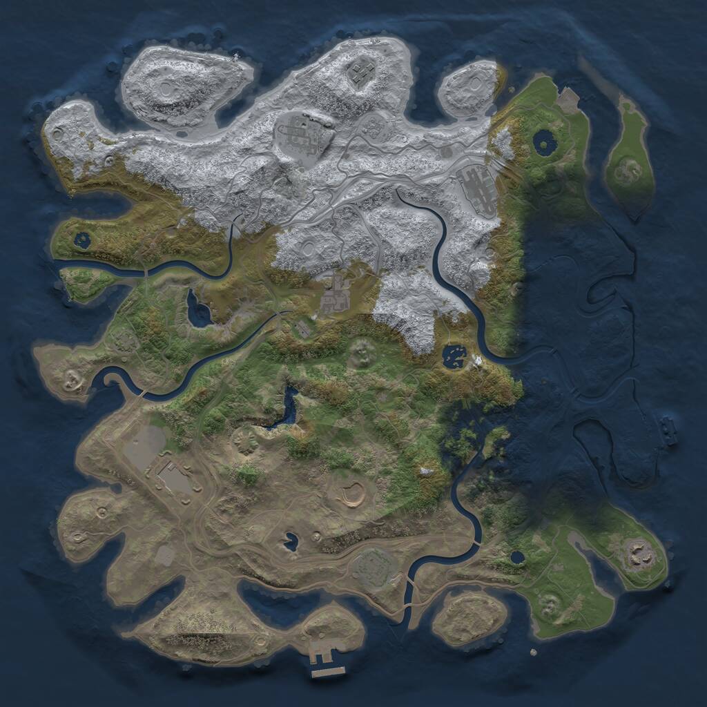 Rust Map: Procedural Map, Size: 4250, Seed: 10234580, 15 Monuments