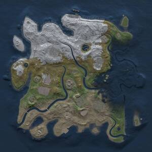 Thumbnail Rust Map: Procedural Map, Size: 3500, Seed: 691919282, 14 Monuments