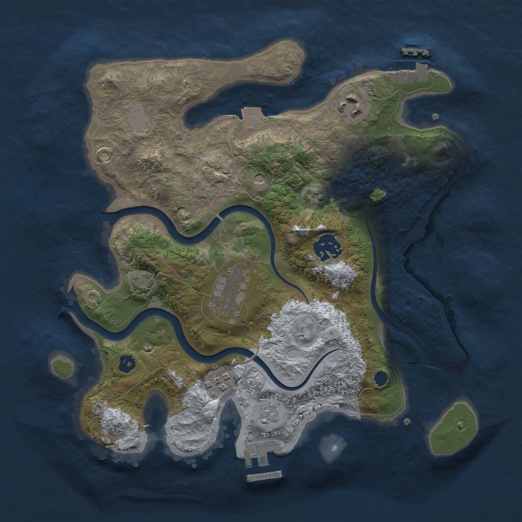 Rust Map: Procedural Map, Size: 3000, Seed: 27000, 10 Monuments
