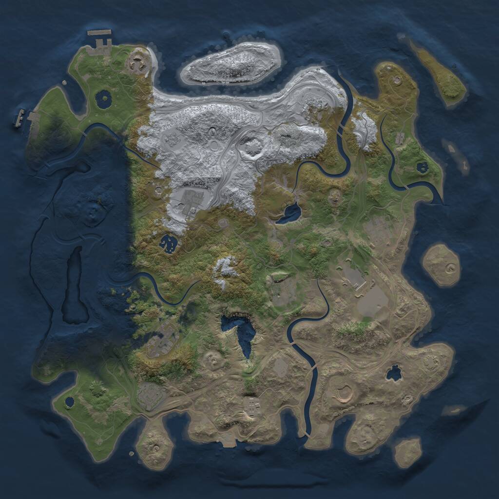 Rust Map: Procedural Map, Size: 4250, Seed: 539393559, 17 Monuments
