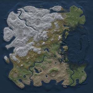 Thumbnail Rust Map: Procedural Map, Size: 5500, Seed: 1068634148, 17 Monuments