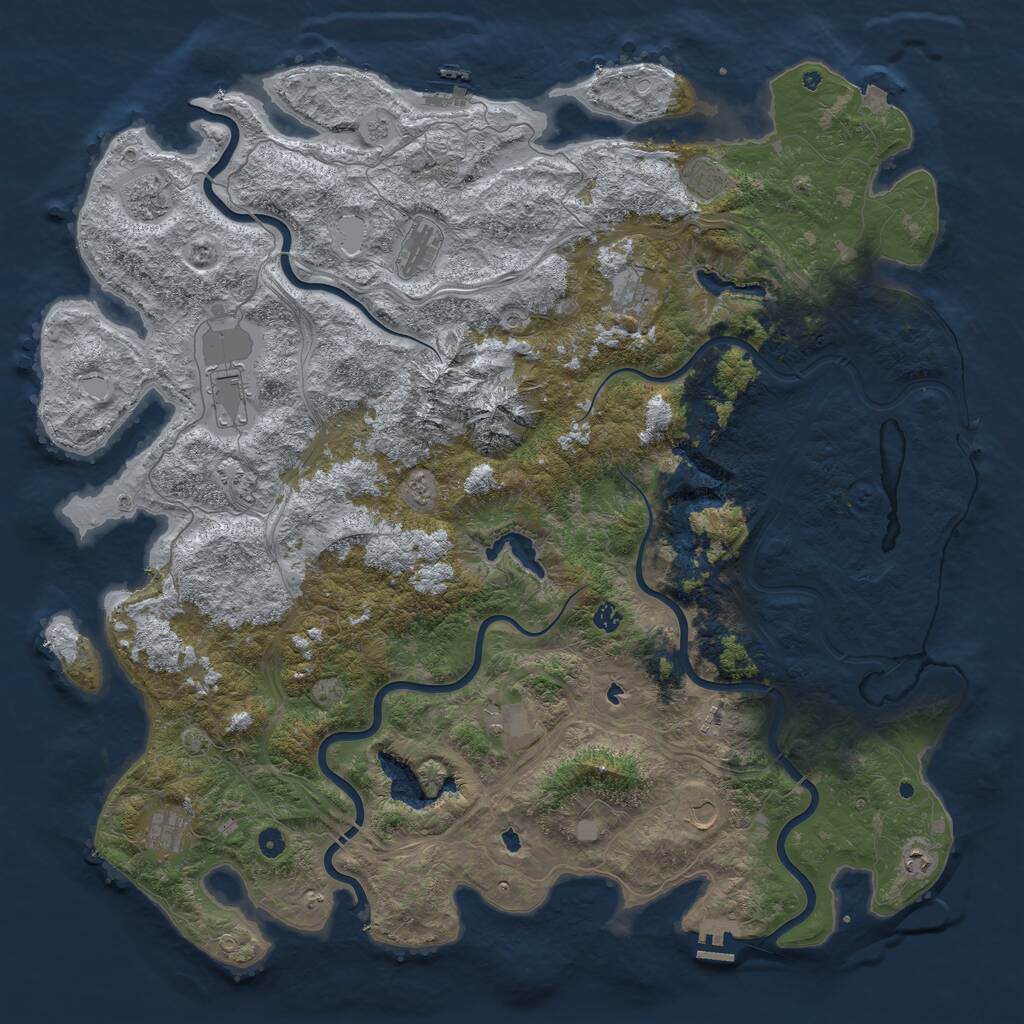Rust Map: Procedural Map, Size: 5500, Seed: 1068634148, 17 Monuments