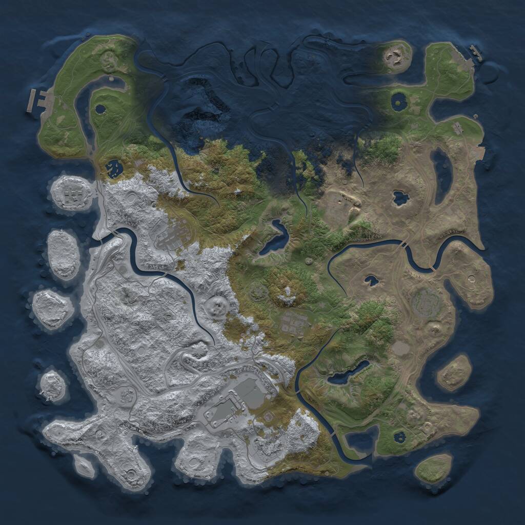 Rust Map: Procedural Map, Size: 4500, Seed: 412972915, 15 Monuments