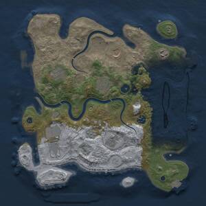 Thumbnail Rust Map: Procedural Map, Size: 3500, Seed: 317196702, 14 Monuments