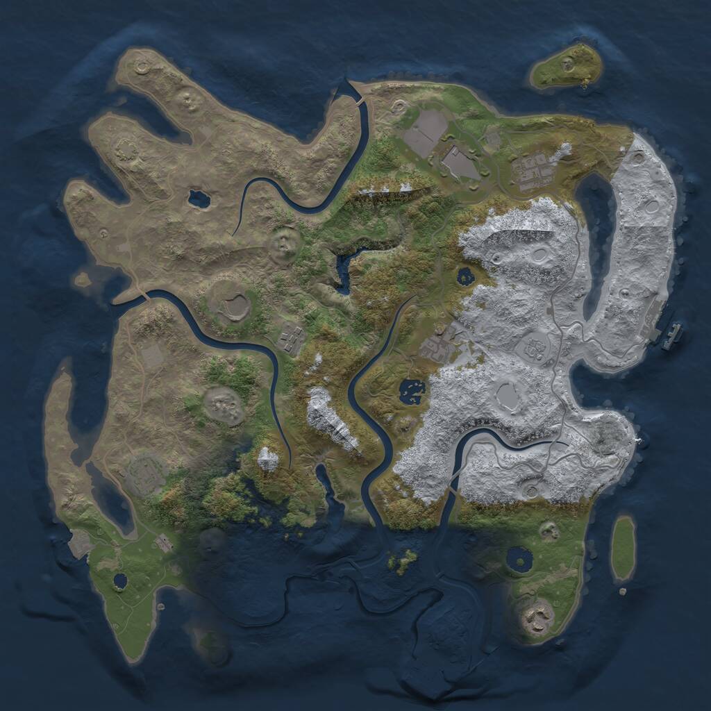 Rust Map: Procedural Map, Size: 4000, Seed: 1543498793, 14 Monuments