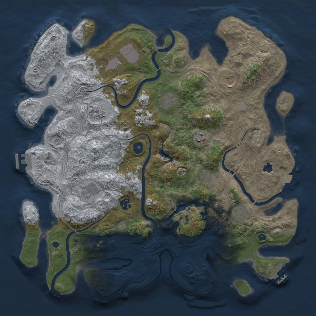 Rust Map: Procedural Map, Size: 4250, Seed: 12911310, 16 Monuments
