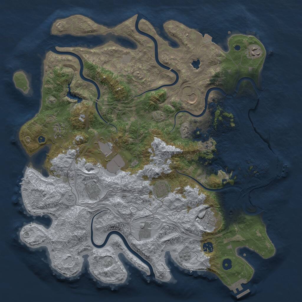 Rust Map: Procedural Map, Size: 4250, Seed: 19813, 16 Monuments