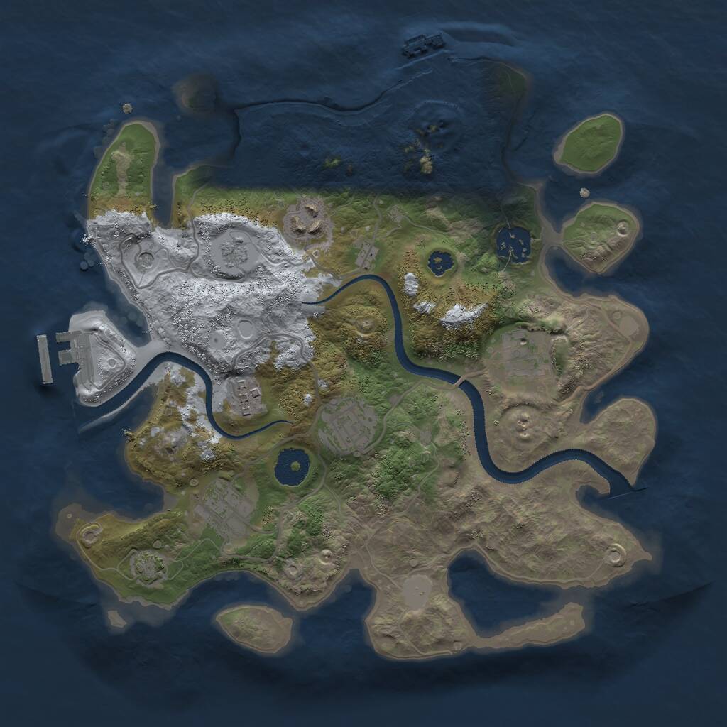 Rust Map: Procedural Map, Size: 3000, Seed: 5145673, 12 Monuments