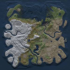 Thumbnail Rust Map: Procedural Map, Size: 4200, Seed: 221654, 15 Monuments