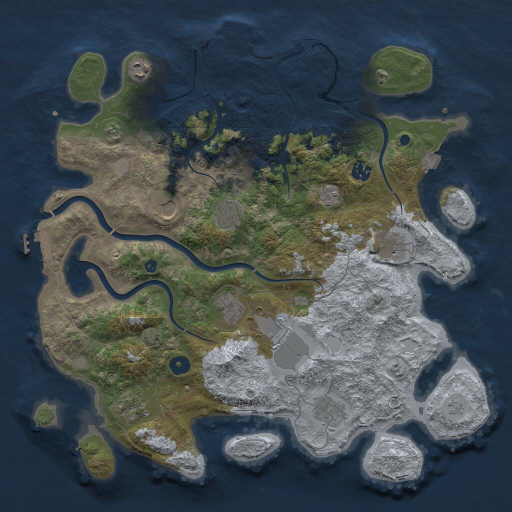 Rust Map: Procedural Map, Size: 3900, Seed: 1472726769, 16 Monuments