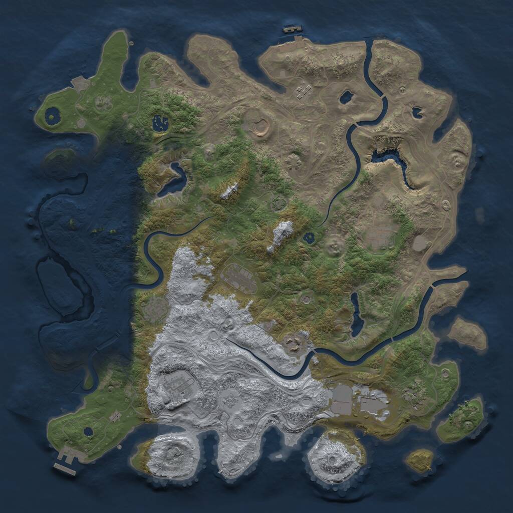 Rust Map: Procedural Map, Size: 4500, Seed: 371322979, 16 Monuments
