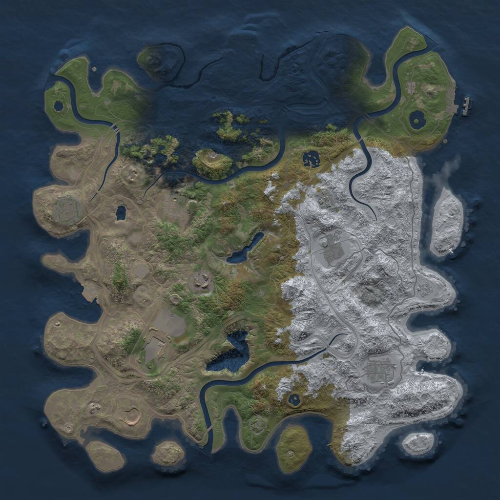 Rust Map: Procedural Map, Size: 4250, Seed: 1171175102, 15 Monuments