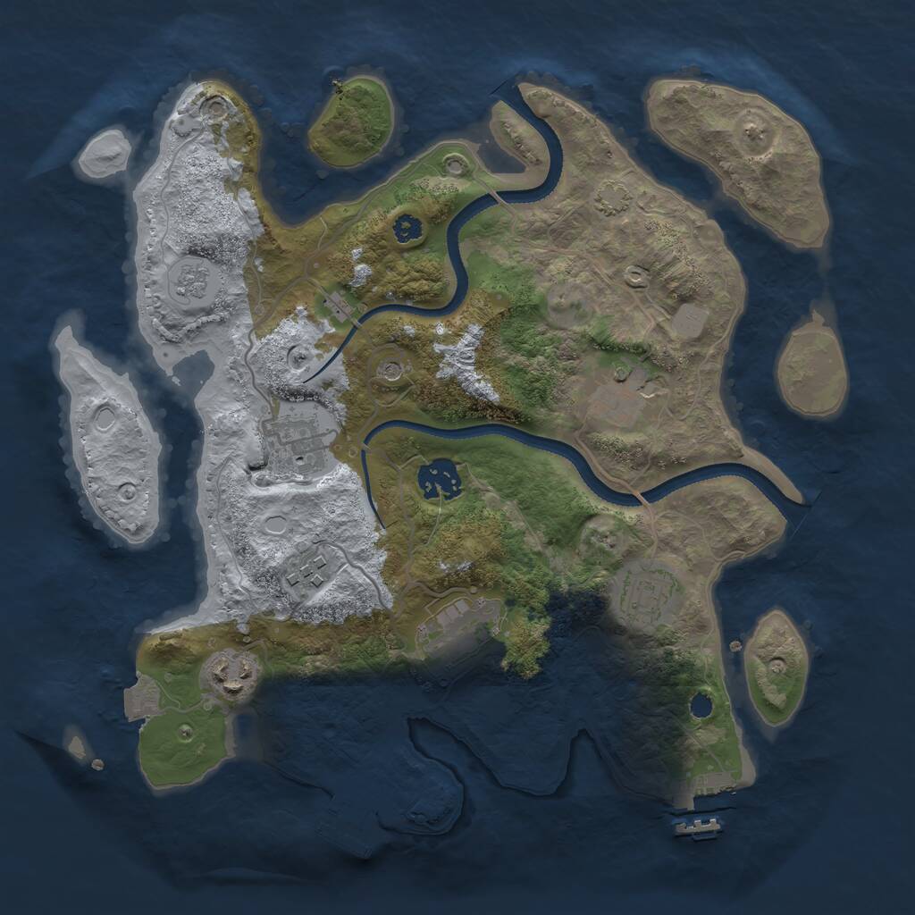 Rust Map: Procedural Map, Size: 3200, Seed: 495169488, 13 Monuments