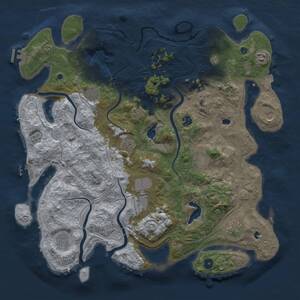 Thumbnail Rust Map: Procedural Map, Size: 4500, Seed: 973683044, 17 Monuments