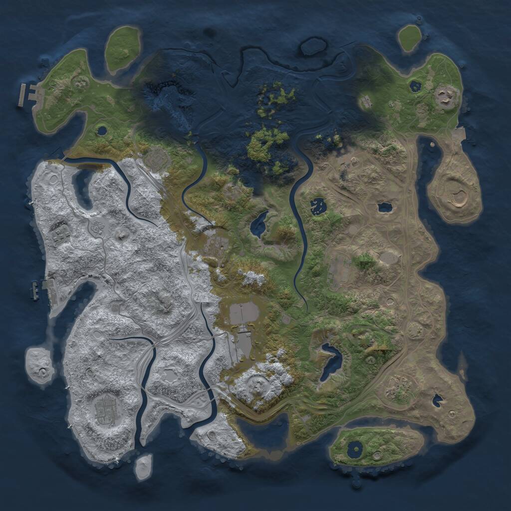 Rust Map: Procedural Map, Size: 4500, Seed: 973683044, 17 Monuments