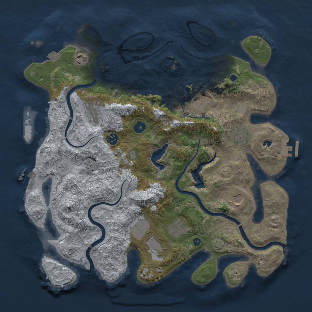 Rust Map: Procedural Map, Size: 4000, Seed: 855870761, 15 Monuments
