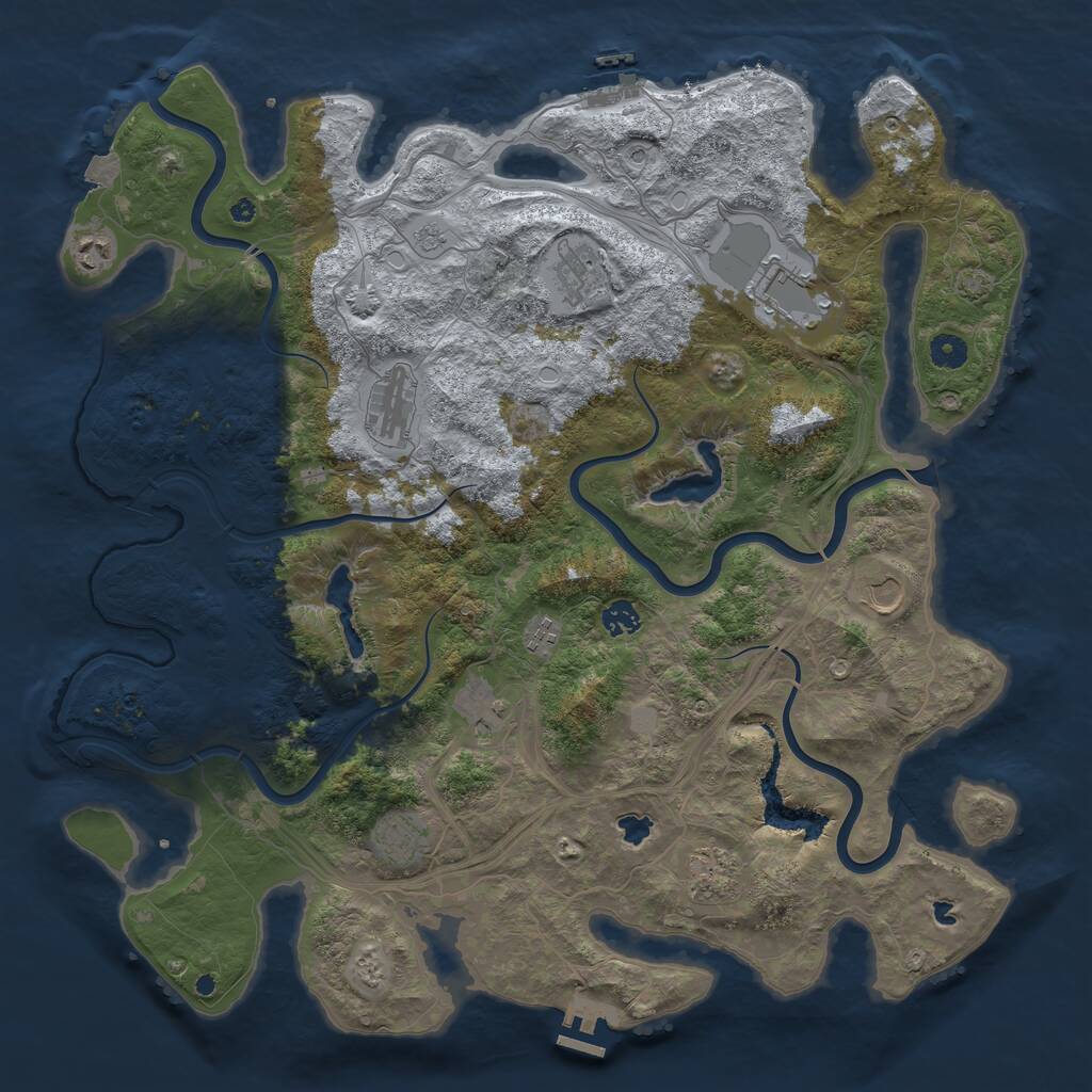 Rust Map: Procedural Map, Size: 4500, Seed: 466688404, 16 Monuments