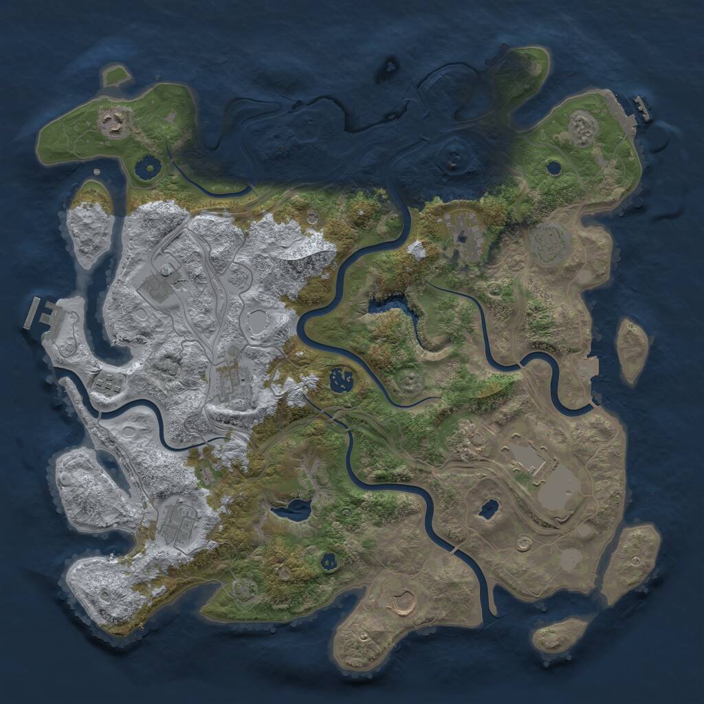 Rust Map: Procedural Map, Size: 4250, Seed: 837228376, 17 Monuments