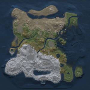 Thumbnail Rust Map: Procedural Map, Size: 3500, Seed: 2684596, 14 Monuments