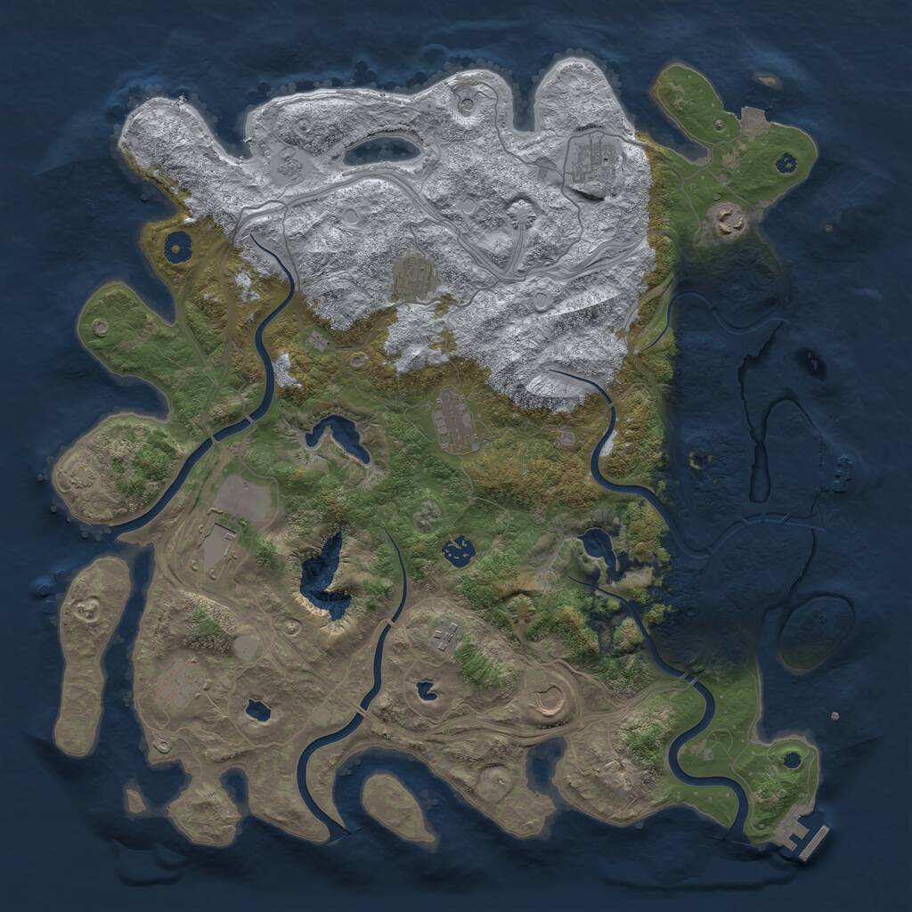 Rust Map: Procedural Map, Size: 4500, Seed: 1029981001, 15 Monuments