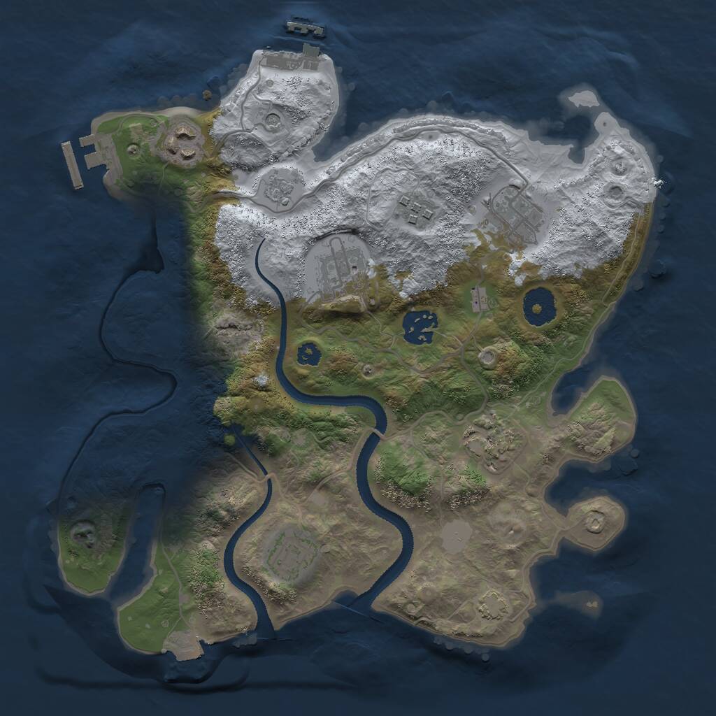 Rust Map: Procedural Map, Size: 3000, Seed: 1366691108, 13 Monuments