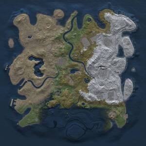 Thumbnail Rust Map: Procedural Map, Size: 4000, Seed: 858238735, 16 Monuments