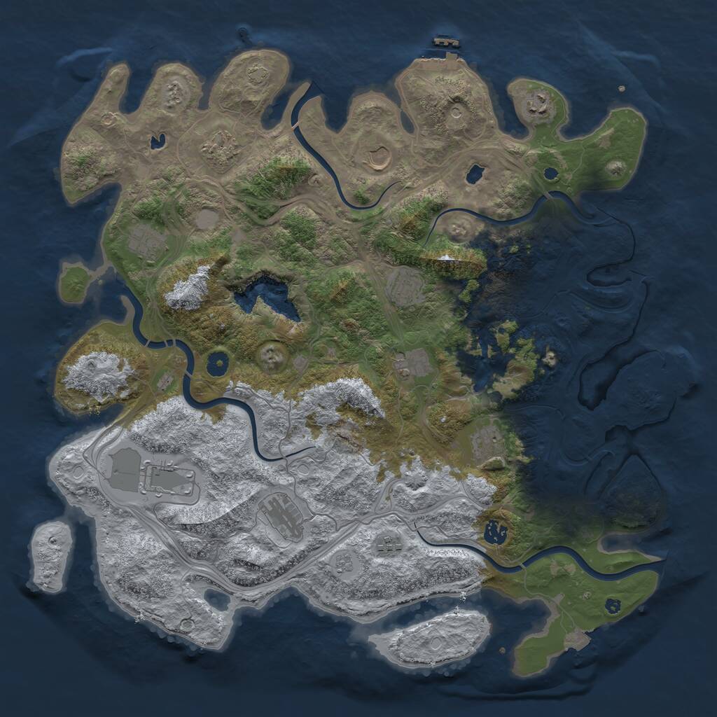 Rust Map: Procedural Map, Size: 4500, Seed: 78654866, 17 Monuments