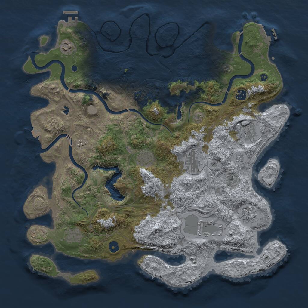 Rust Map: Procedural Map, Size: 4250, Seed: 996443980, 15 Monuments