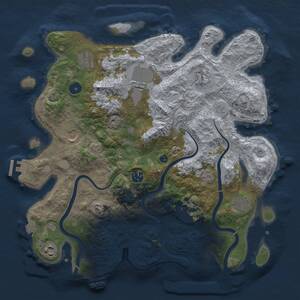 Thumbnail Rust Map: Procedural Map, Size: 3750, Seed: 150090106, 15 Monuments