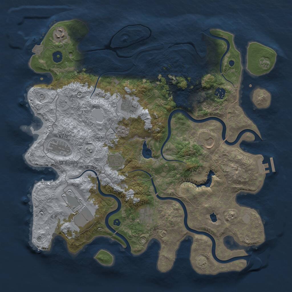 Rust Map: Procedural Map, Size: 4012, Seed: 1030591679, 14 Monuments