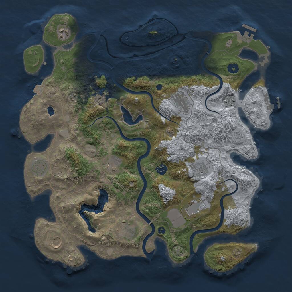 Rust Map: Procedural Map, Size: 4000, Seed: 111062025, 16 Monuments