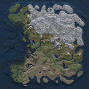 Thumbnail Rust Map: Procedural Map, Size: 5000, Seed: 655154, 17 Monuments