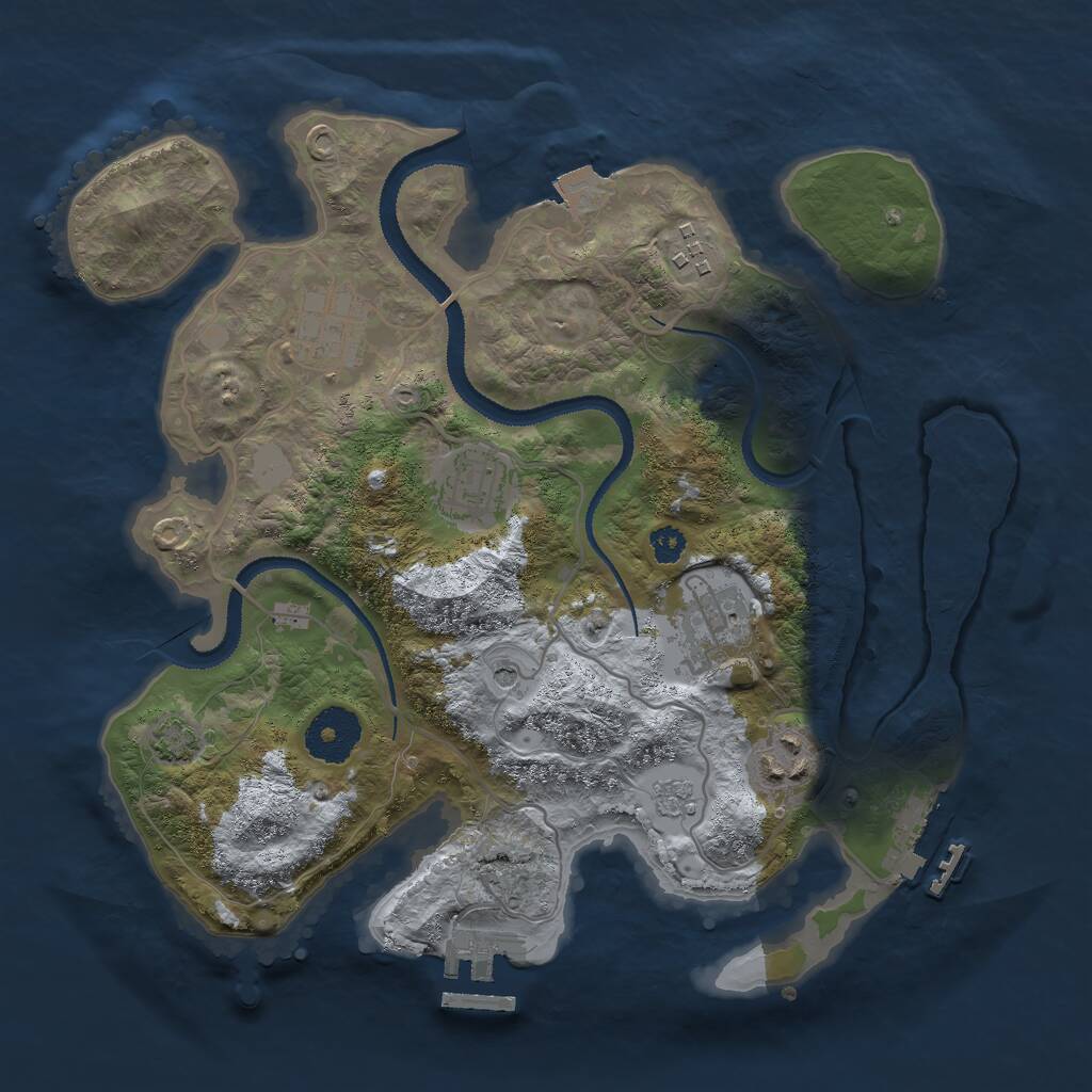 Rust Map: Procedural Map, Size: 3000, Seed: 573556142, 11 Monuments