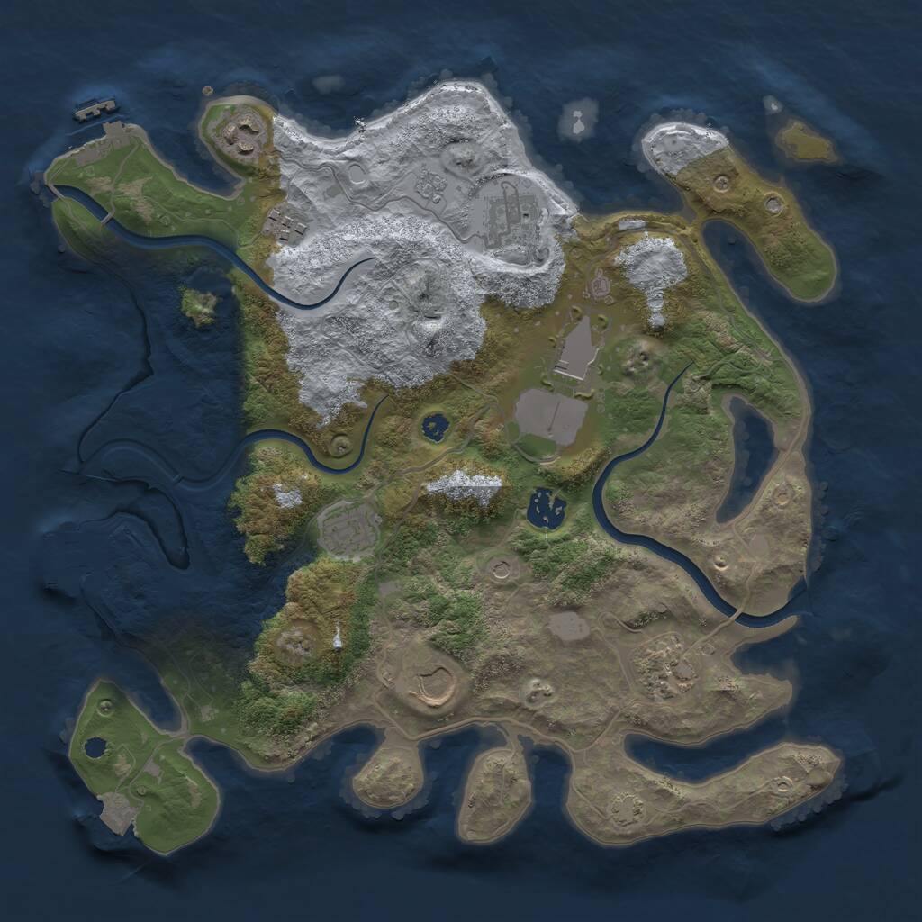 Rust Map: Procedural Map, Size: 3500, Seed: 1464403100, 14 Monuments