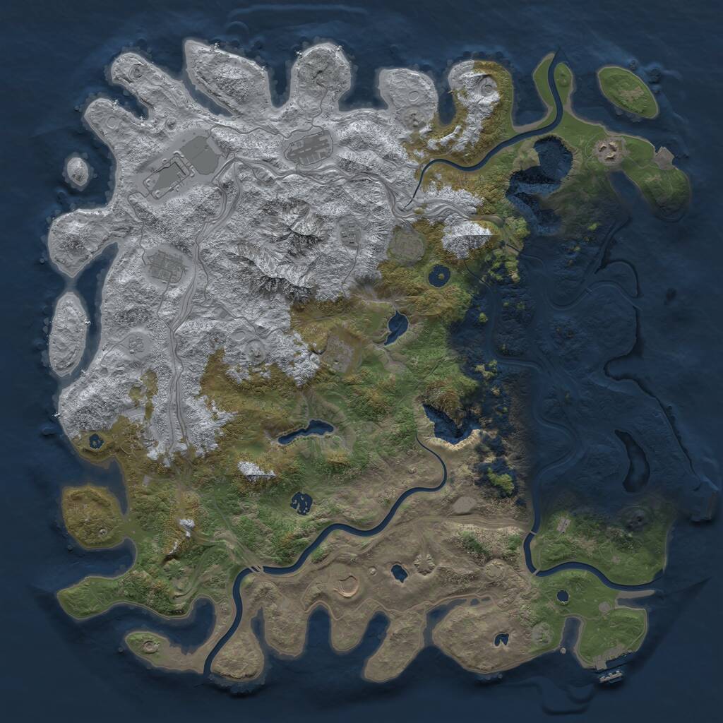 Rust Map: Procedural Map, Size: 5000, Seed: 177498573, 16 Monuments
