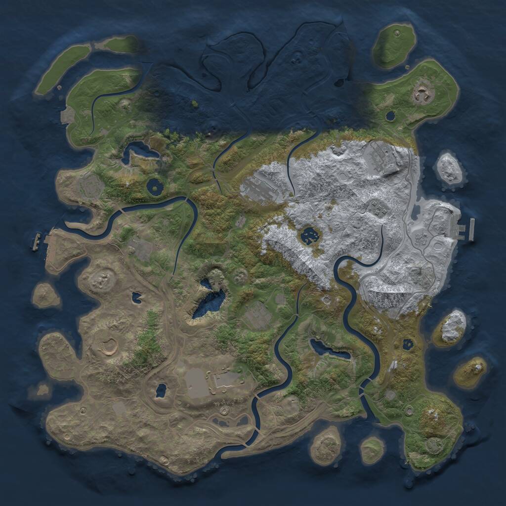 Rust Map: Procedural Map, Size: 4500, Seed: 83571663, 16 Monuments