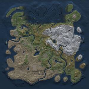 Thumbnail Rust Map: Procedural Map, Size: 4500, Seed: 83571663, 16 Monuments