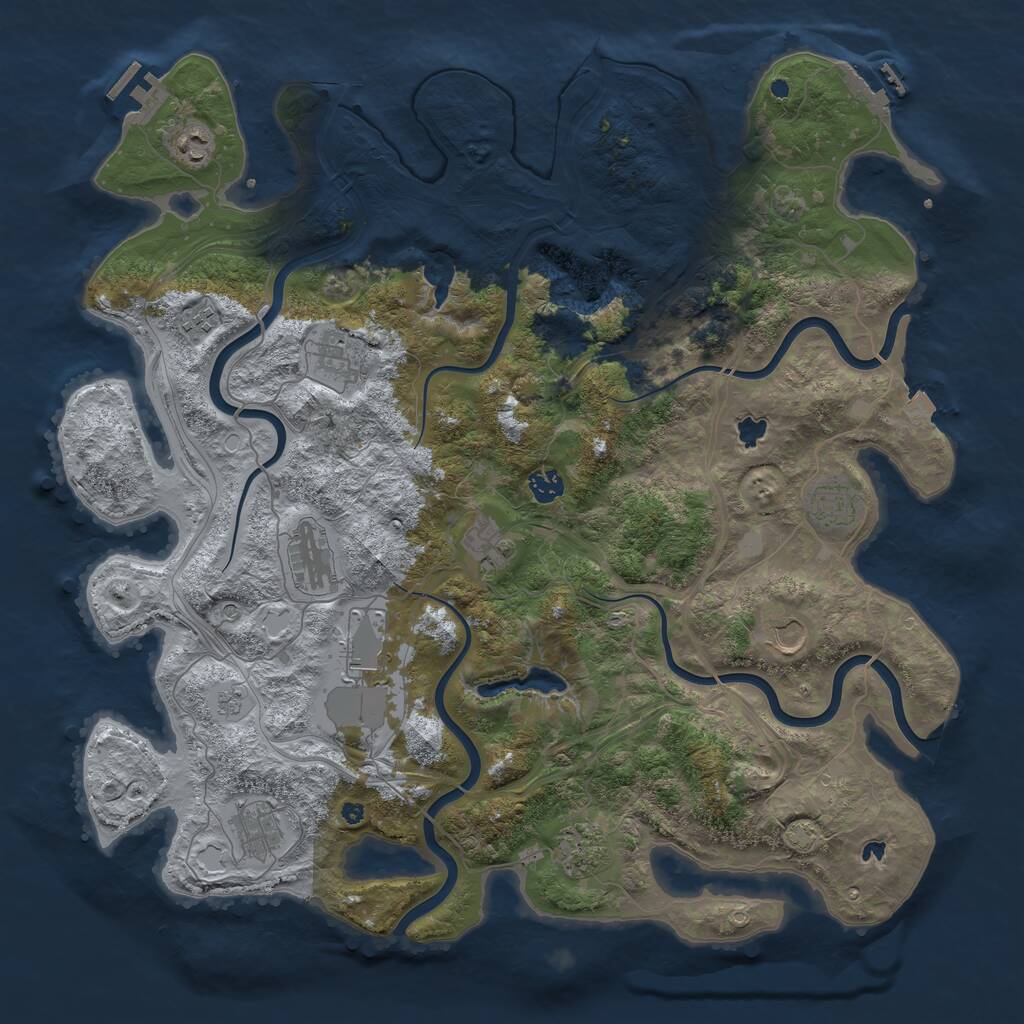 Rust Map: Procedural Map, Size: 4500, Seed: 77706719, 17 Monuments