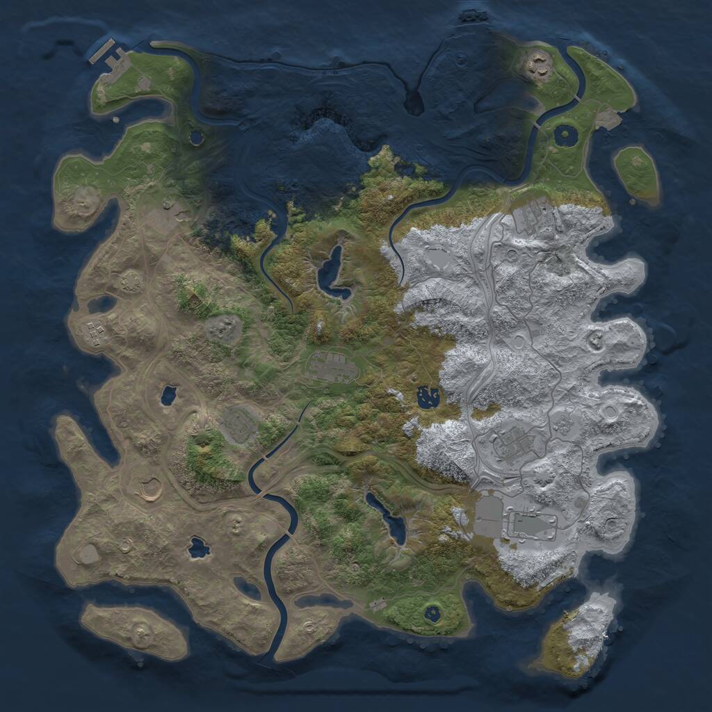 Rust Map: Procedural Map, Size: 4500, Seed: 1137818314, 16 Monuments