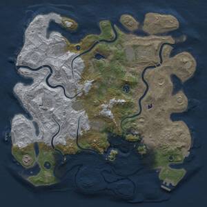 Thumbnail Rust Map: Procedural Map, Size: 4250, Seed: 43626, 17 Monuments