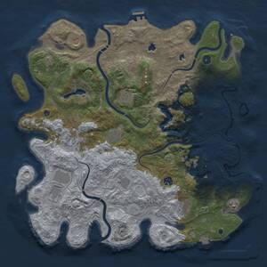 Thumbnail Rust Map: Procedural Map, Size: 4500, Seed: 1188442410, 16 Monuments