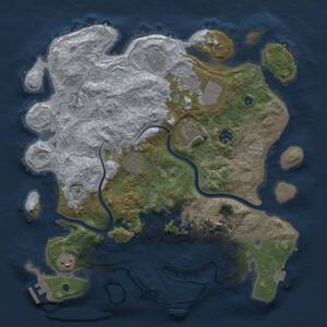Thumbnail Rust Map: Procedural Map, Size: 3750, Seed: 1584908833, 15 Monuments