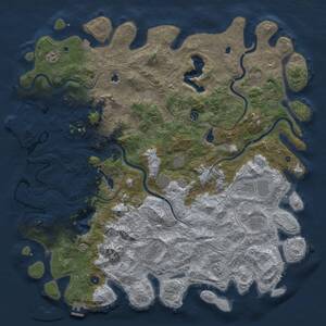 Thumbnail Rust Map: Procedural Map, Size: 5500, Seed: 292358520, 17 Monuments