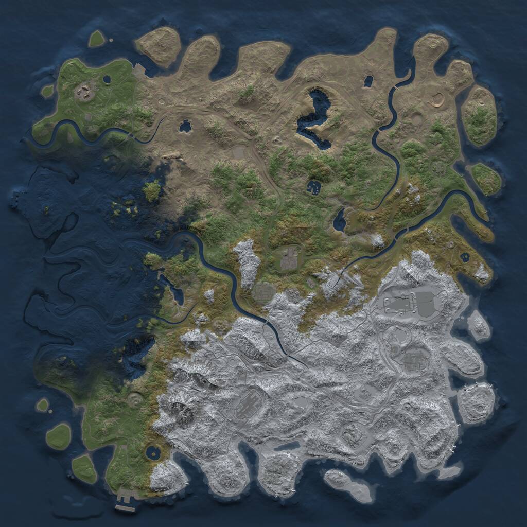 Rust Map: Procedural Map, Size: 5500, Seed: 292358520, 17 Monuments