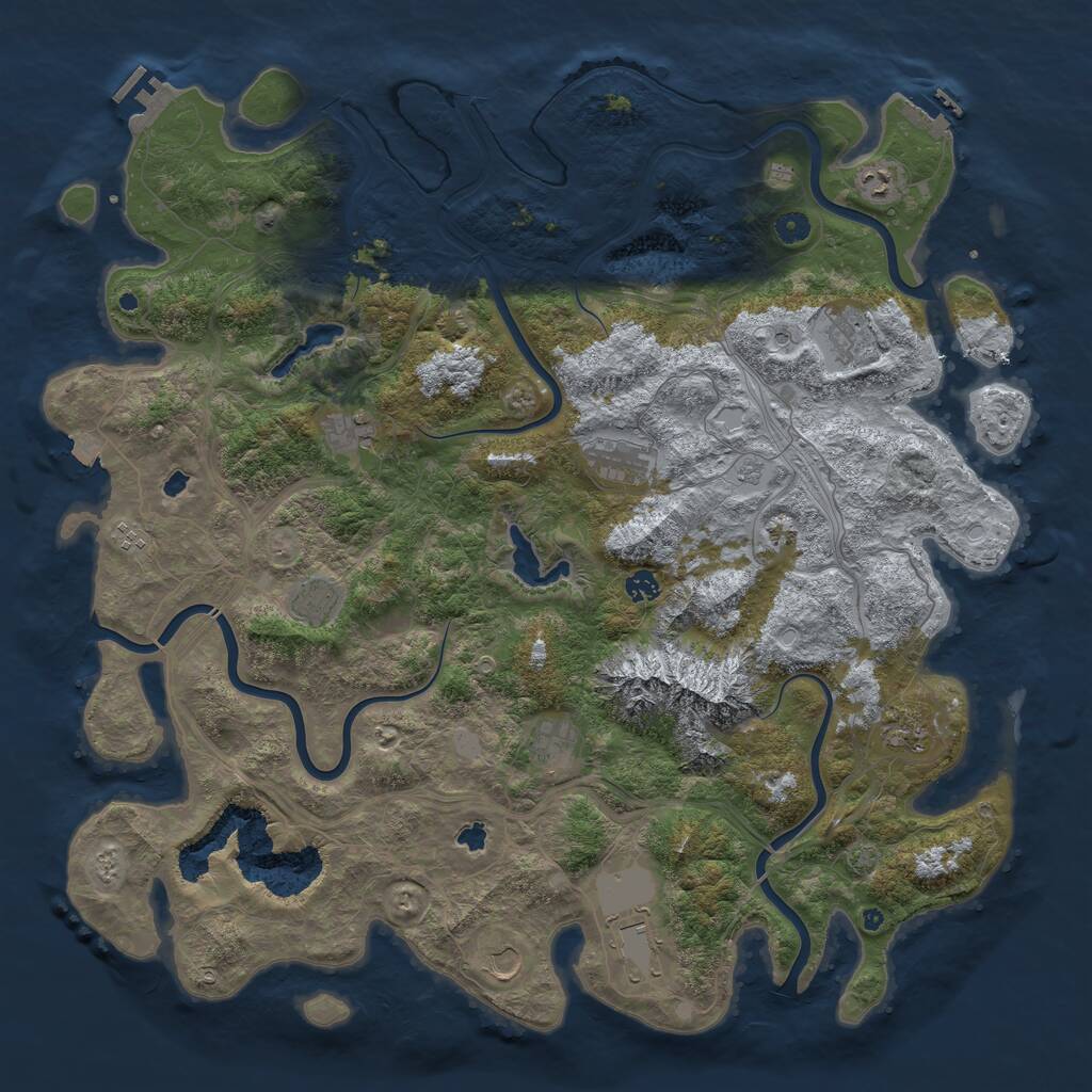 Rust Map: Procedural Map, Size: 5000, Seed: 1480285168, 17 Monuments