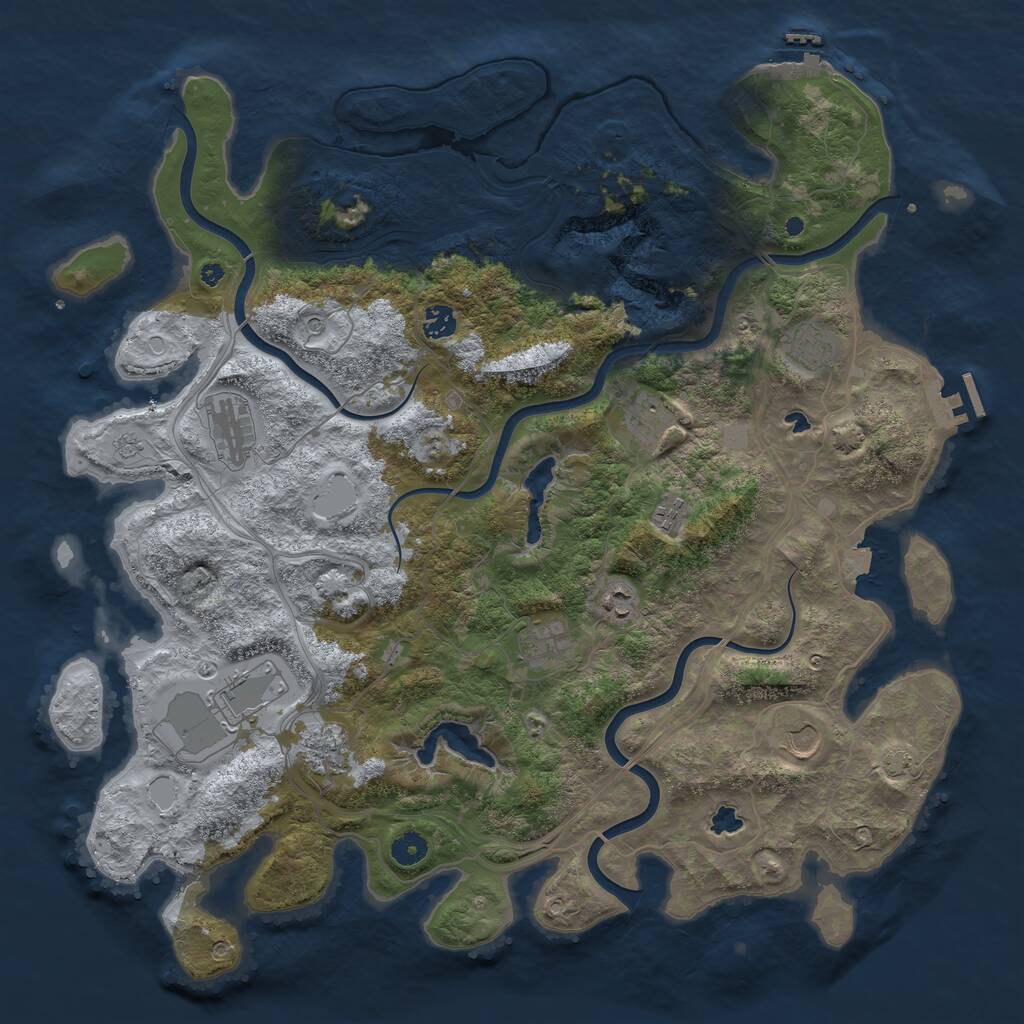 Rust Map: Procedural Map, Size: 4500, Seed: 8888882, 16 Monuments