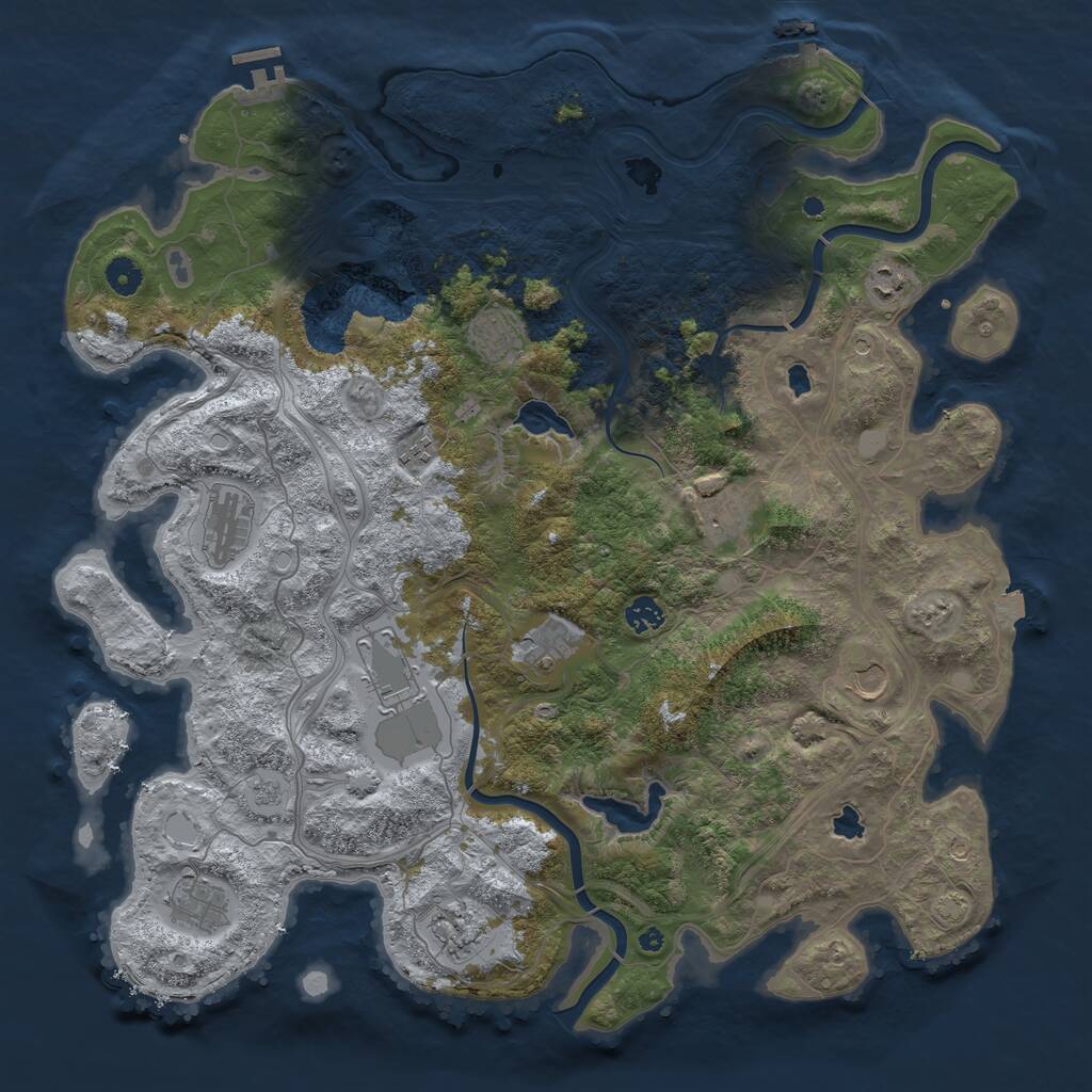Rust Map: Procedural Map, Size: 4500, Seed: 7112025, 17 Monuments